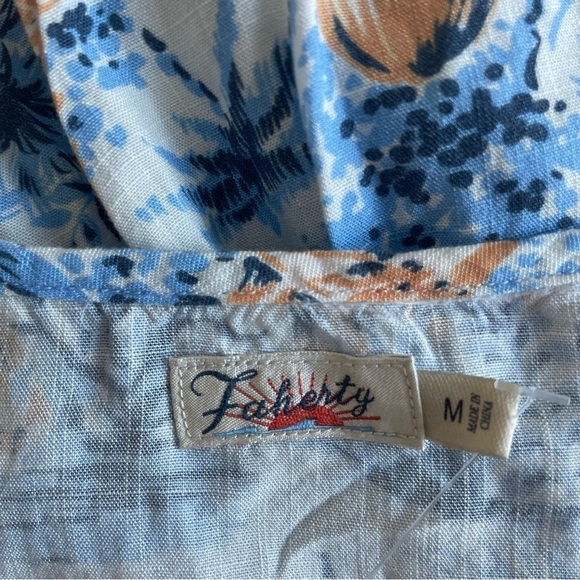 NWT Faherty Lelia blue white tropical print jumpsuit nwot 30556 - Picture 12 of 14